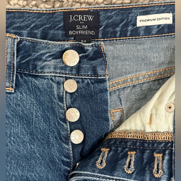 J.Crew Slim Boyfriend Jeans Size 24 – Premium Edition, 100% Cotton Button Fly - Picture 4 of 8
